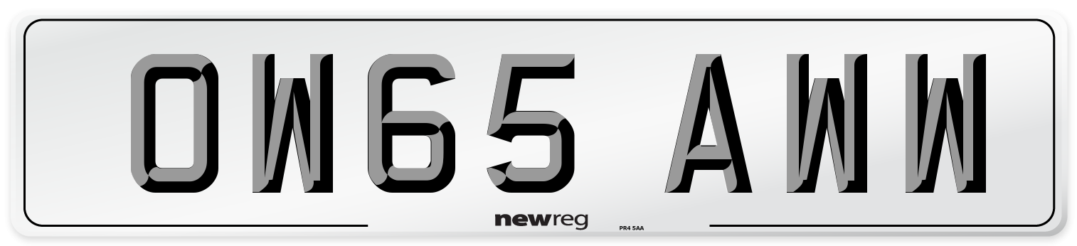 OW65 AWW Number Plate from New Reg